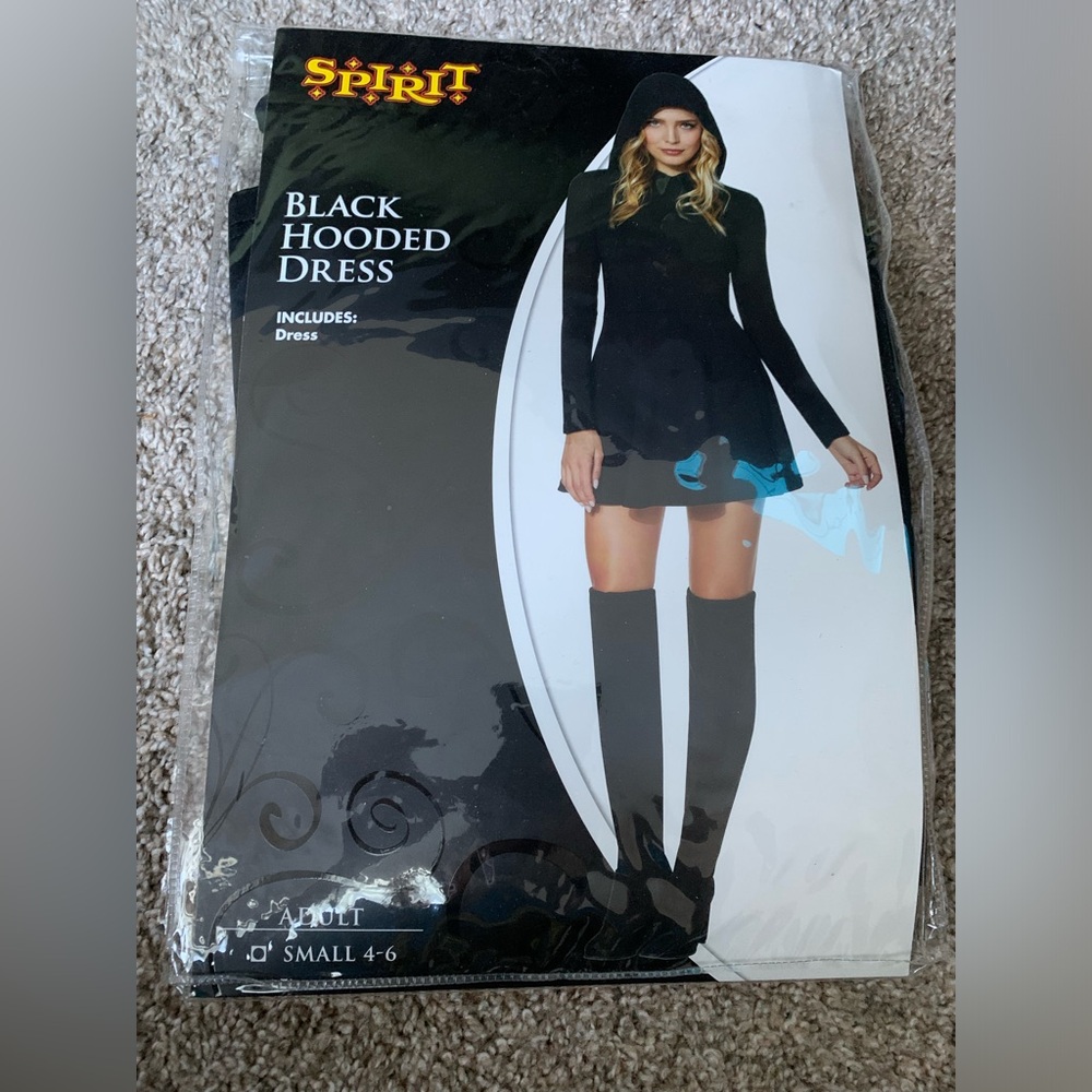 Spirit Black Hooded Dress Halloween Costume